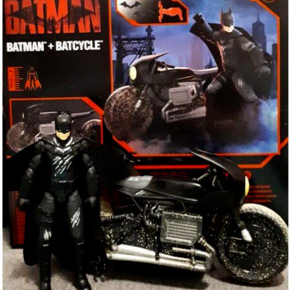 2022 DC The Batman Movie 4” BATMAN & BATCYCLE Spin Master New Sealed - Picture 3 of 7